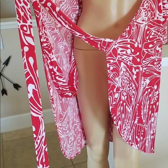 Vintage 80’s Marciano Red & White Wrap Dress - Picture 8 of 12